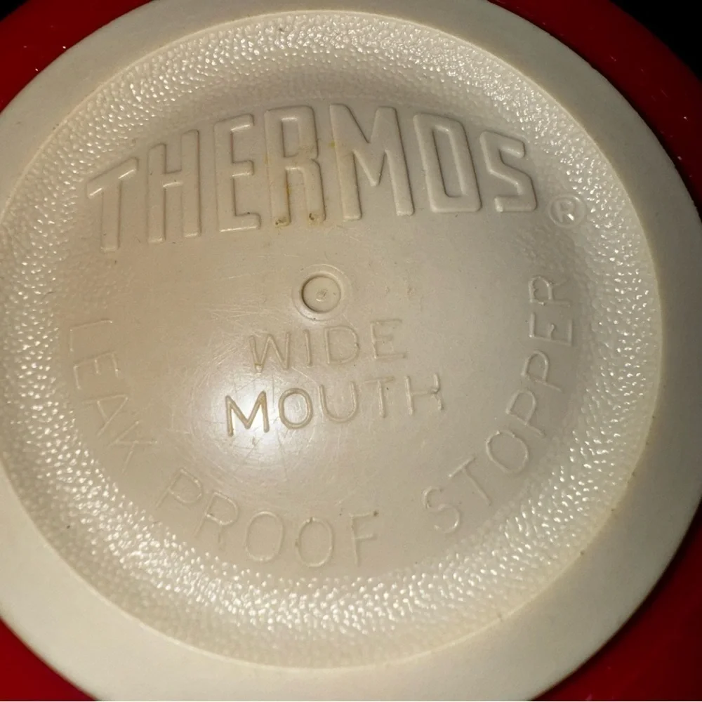 Vtg Thermos Vacuum Jar 6202 King-Seeley Red/Tan Pint Wide Mouth Leak Proof CMPLT